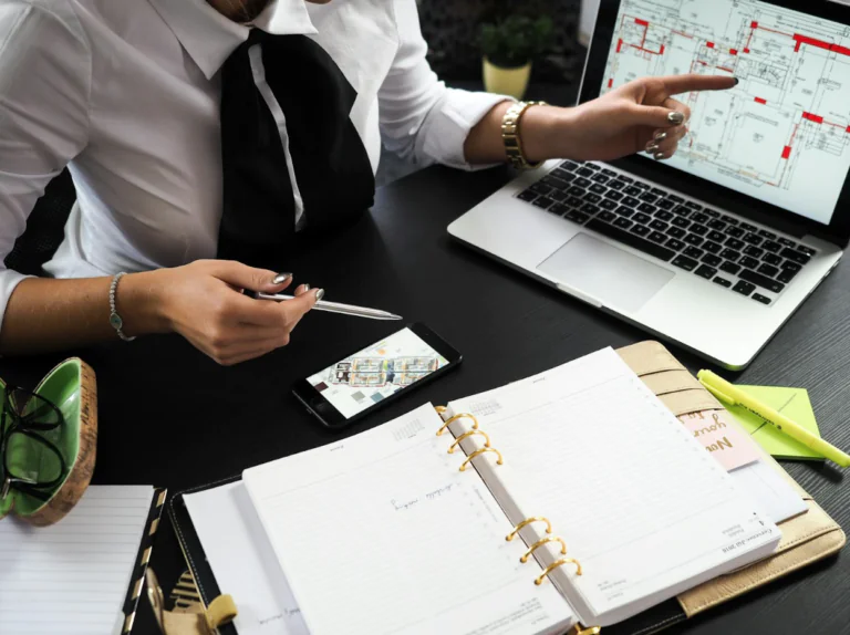A realtor working at their desk